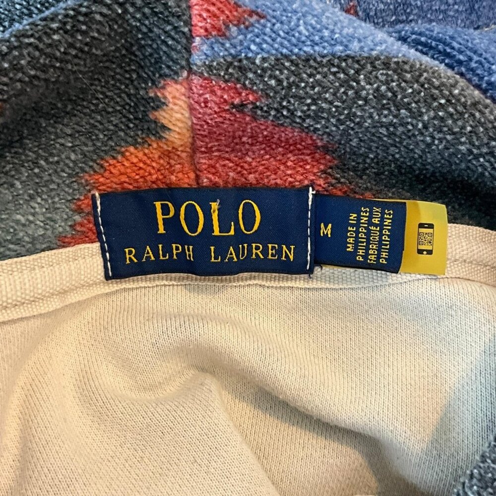 Polo Ralph Lauren Beacon Aztec Southwestern Fleece Hoodie Mens Medium Pullover - Picture 9 of 15